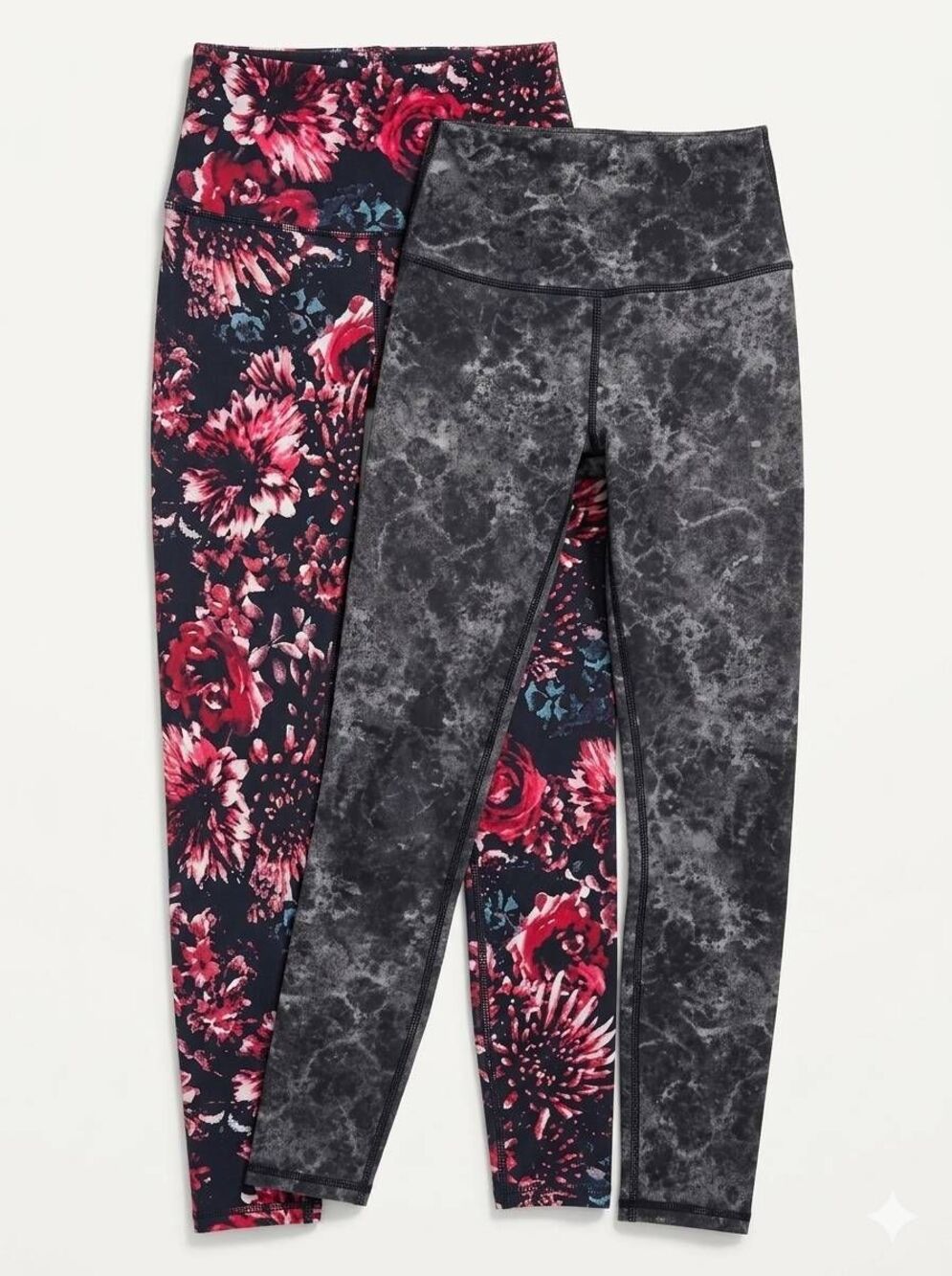 ☔️🔺️Marika Astrid Floral & Gray Reversible High Waist Athletic Pants Small